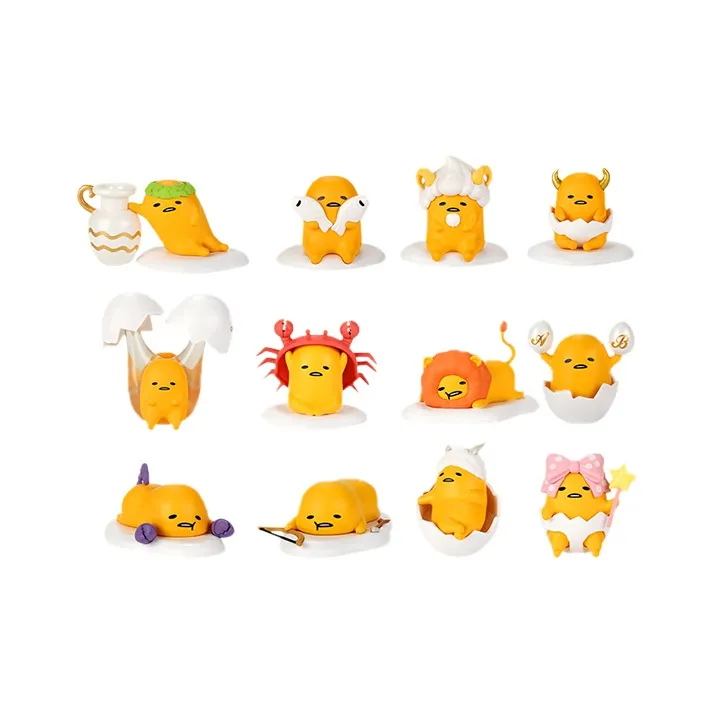 POP MART Gudetama The Lazy Egg Constellation Collection Blind Boxes Full Set 12 Pack POP MART Гудетама The Lazy Яйцо Коллекция созвездий Слепые коробки Полный набор 12 шт