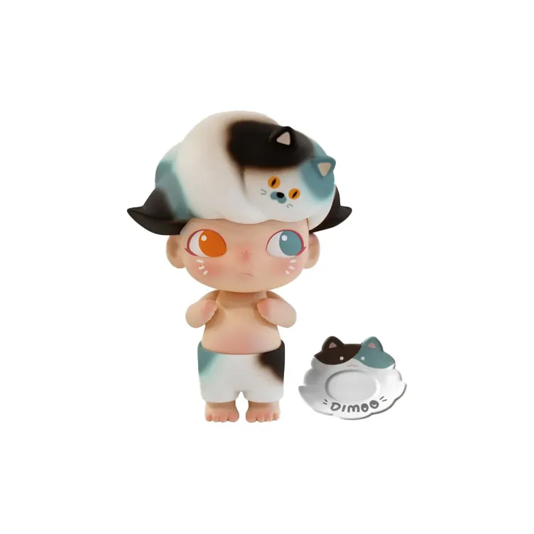 POP MART Dimoo Синий Три Цветка Кошка Модные Фигурки 13 см