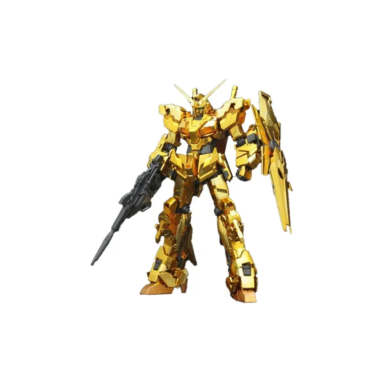 BANDAI RG 1 144 Gundam Base Limited Mobile Suit Gundam Unicorn Gundam Gold Electroplated Edition Model Kits 13cm