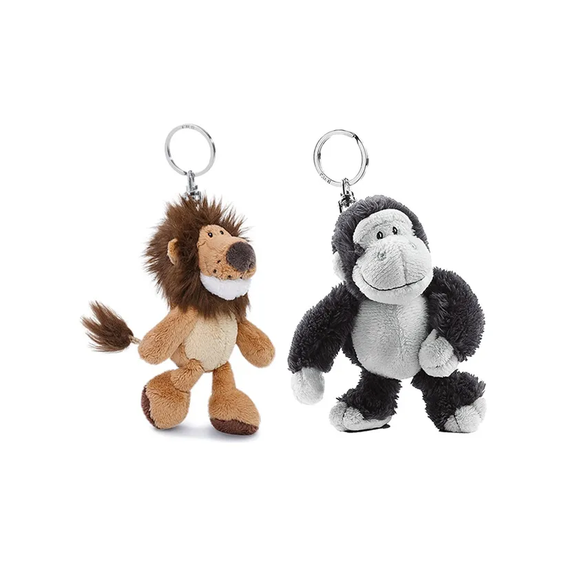 NICI Lion King+Gorilla Baby Couple Combo Brown Black Plush Doll Pendant 10cm Рекомендуемая высота