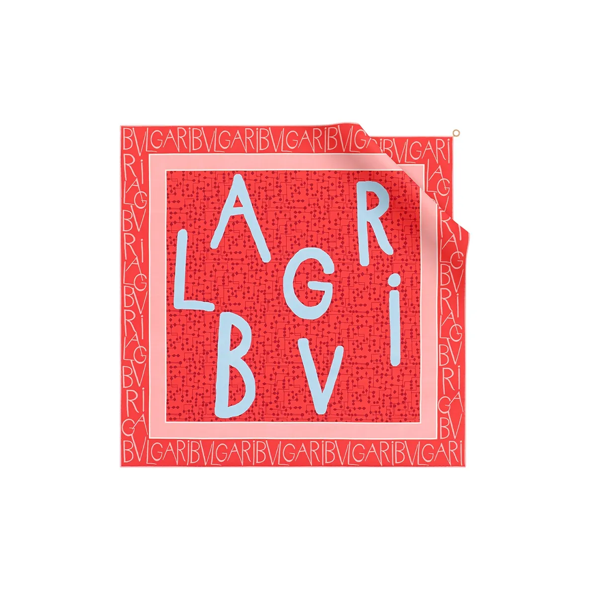 BVLGARI Silk Scarves Women's Red