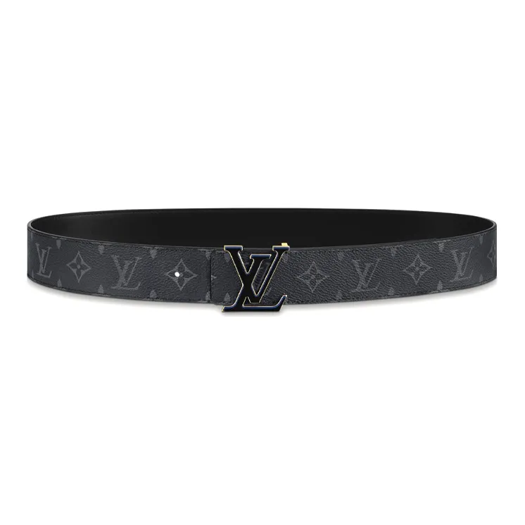 LOUIS VUITTON Pin Buckle Cow Leather Leather Belts Men's Width 4cm