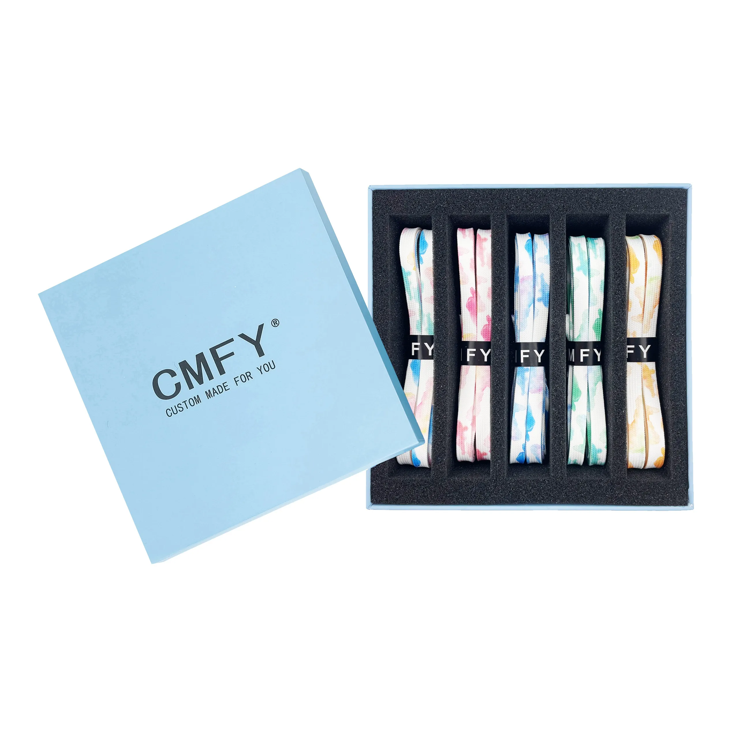 CMFY Shoelaces Unisex Watercolor Tie Dye Multicolor Shoelace 5 Pack Clothing Sets