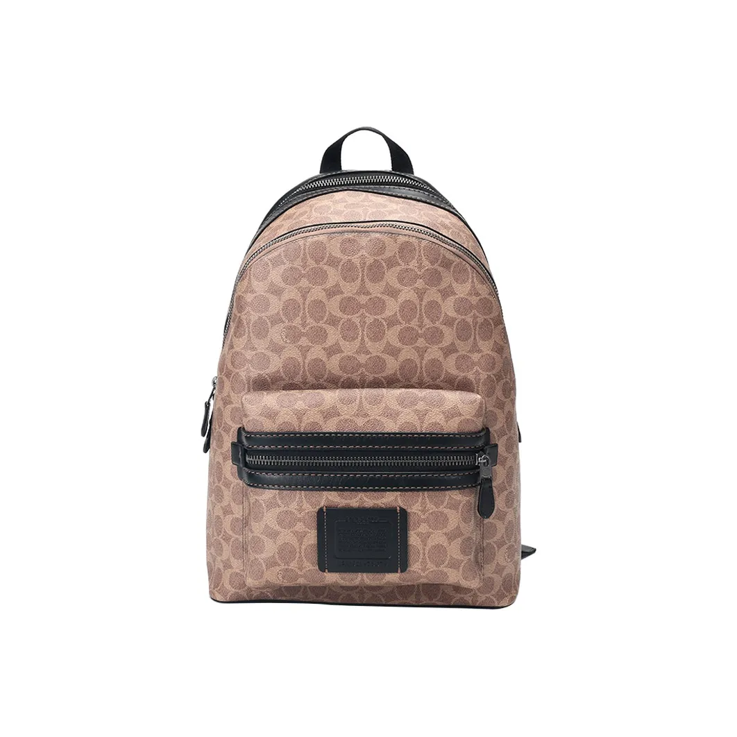 COACH Academy Leather PVC Backpack Men's Brown