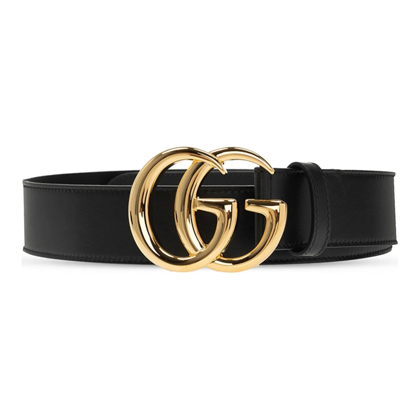 GUCCI Cow Leather Belts Women's Black Width  4cm