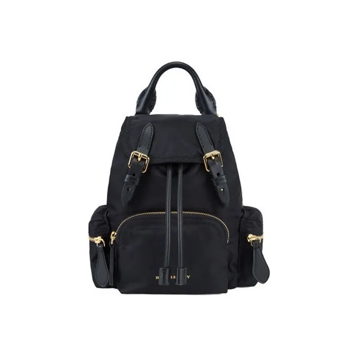 Burberry Canvas Backpack Small Size Women's Black
