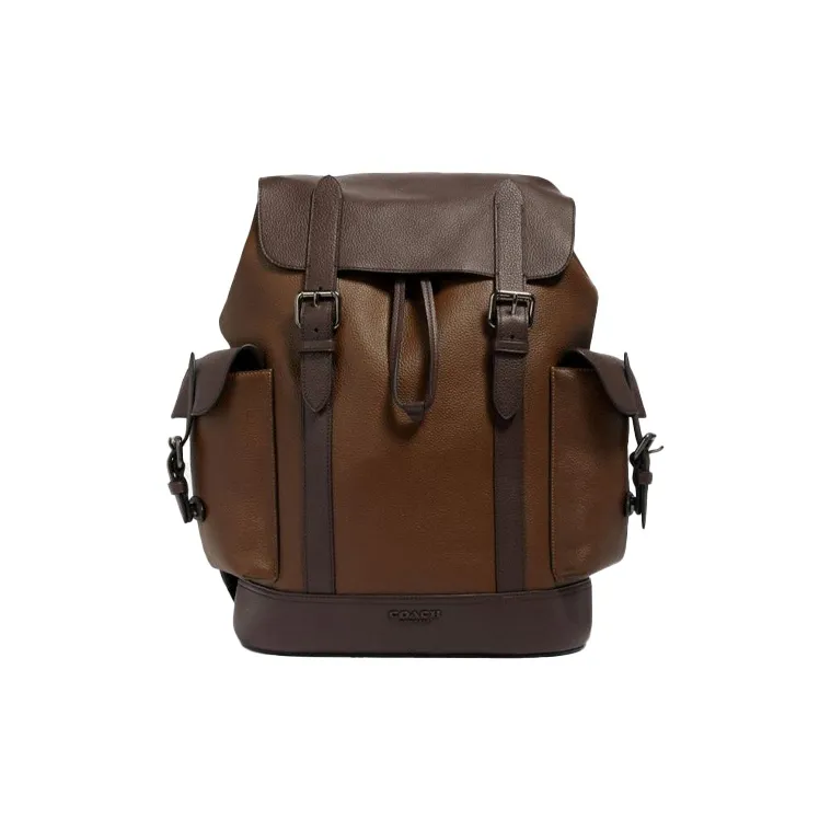 COACH Hudson Leather Backpack Medium Size Men's Brown Gradient