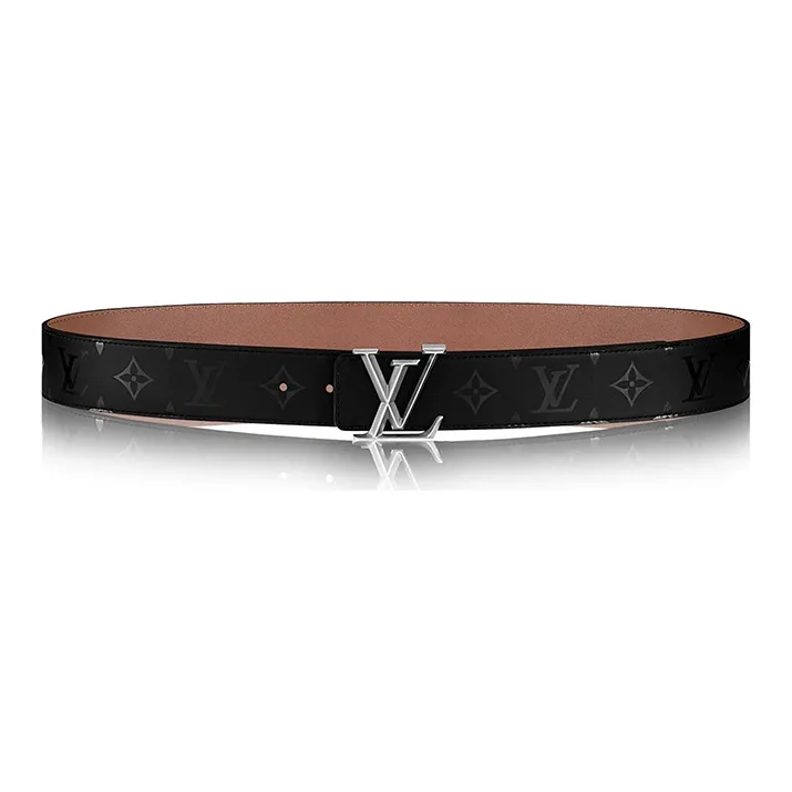 LOUIS VUITTON Double-Sided Pin Buckle Cow Leather Leather Belts Men's Black/Brown Width: 4cm