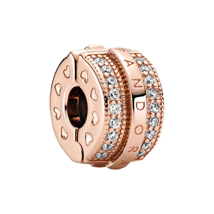 Pandora 14K Розово-золотой покрытый, кубический цирконий, ювелирные аксессуары для женщин