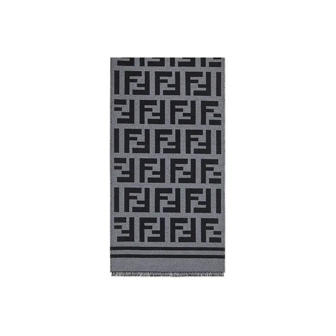 FENDI Ff Motif Frayed-Edge Scarf