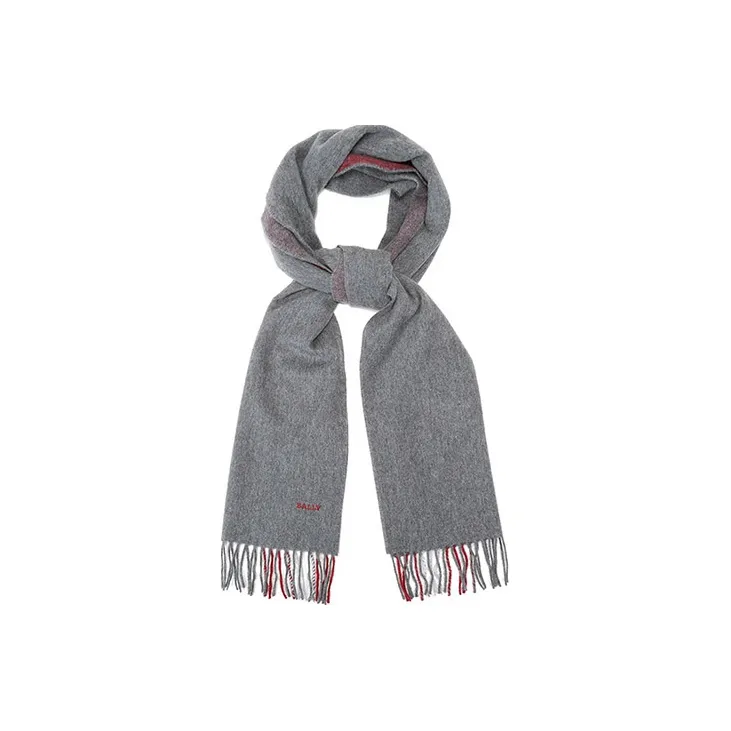 BALLY Вязаные шарфы Серый Красный Мужской