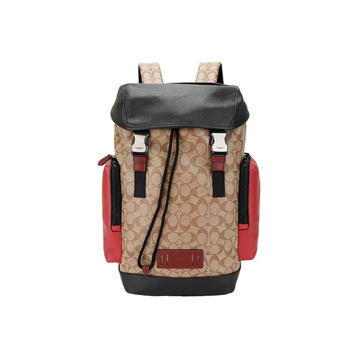 COACH Ranger Artificial Leather Backpack Tubas Khaki Black