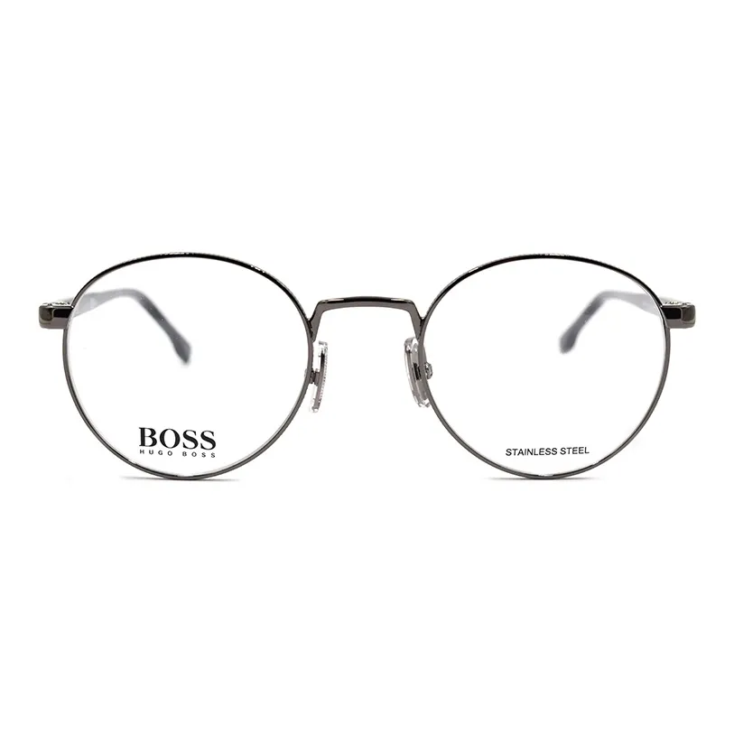 HUGO BOSS Eyeglass Frames Men's Dark Gunmetal