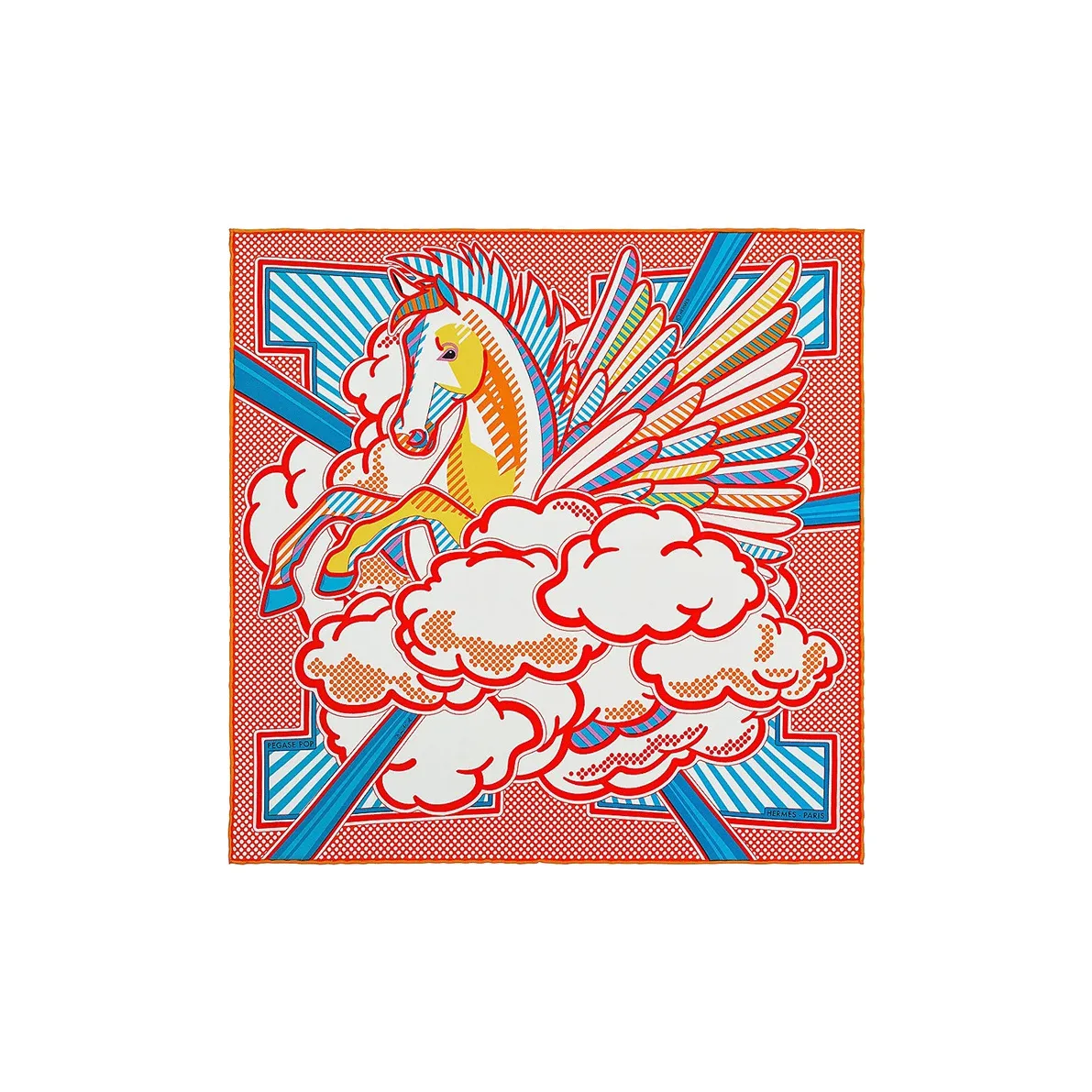 HERMES Шелковые шарфы Унисекс Оранжевый