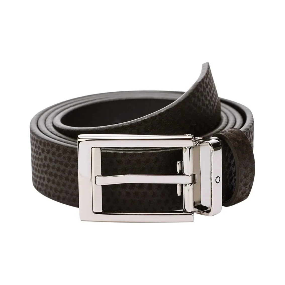 MONTBLANC Cow Leather Belts Men's Brown Width 3cm