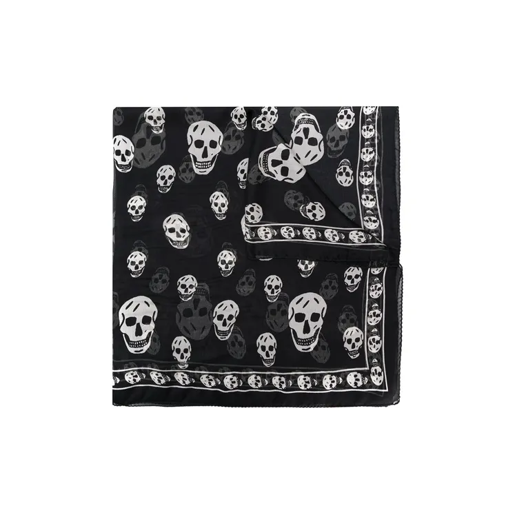 Alexander McQueen Шелковые шарфы Унисекс Черный
