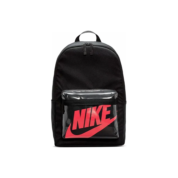 Nike Heritage Polyester Backpack Regular Unisex Black Red
