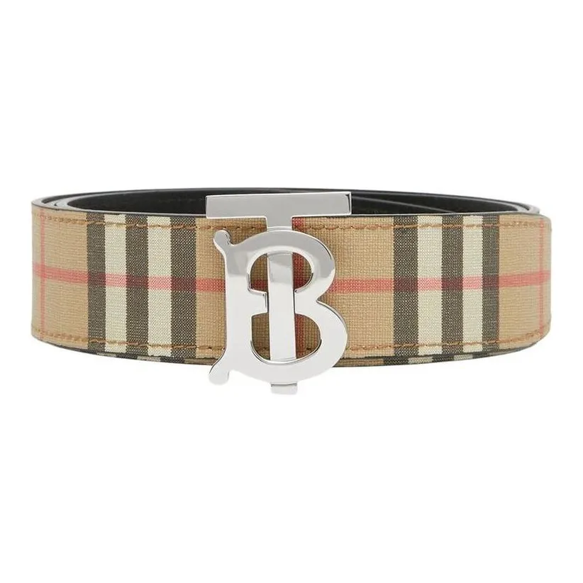 Burberry Leather Leather Belts Unisex Brown/Black Width  3.5cm