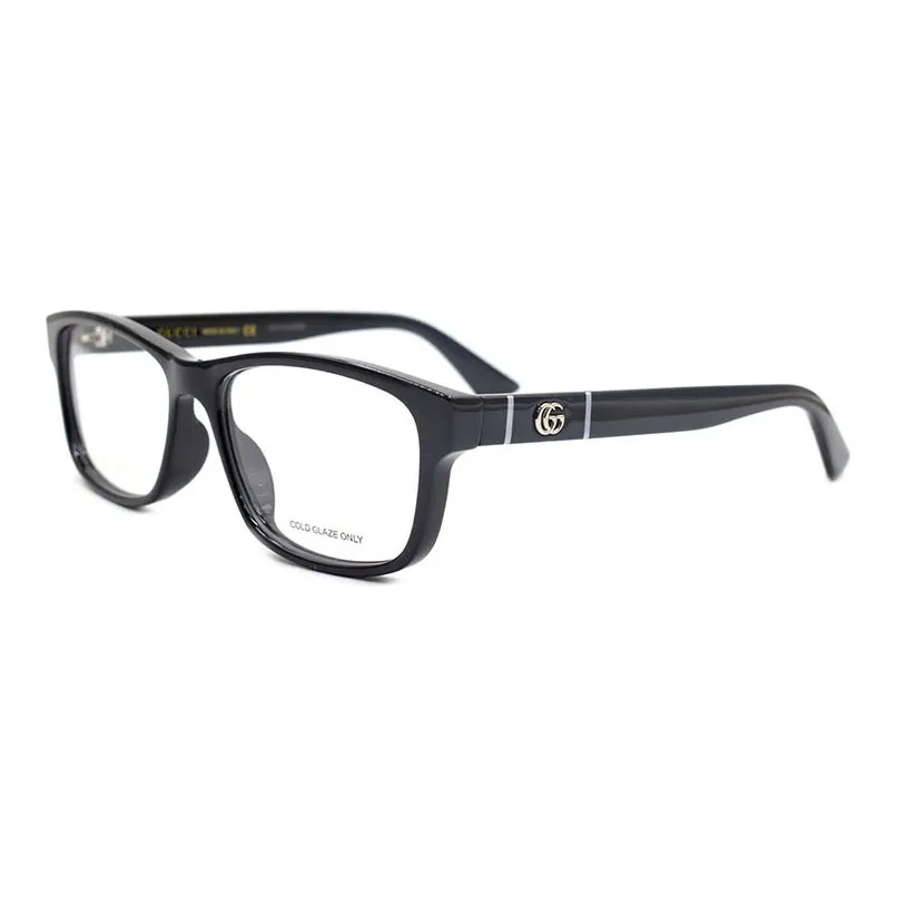 GUCCI Plate Frame Square Eyeglass Frames Men's Black