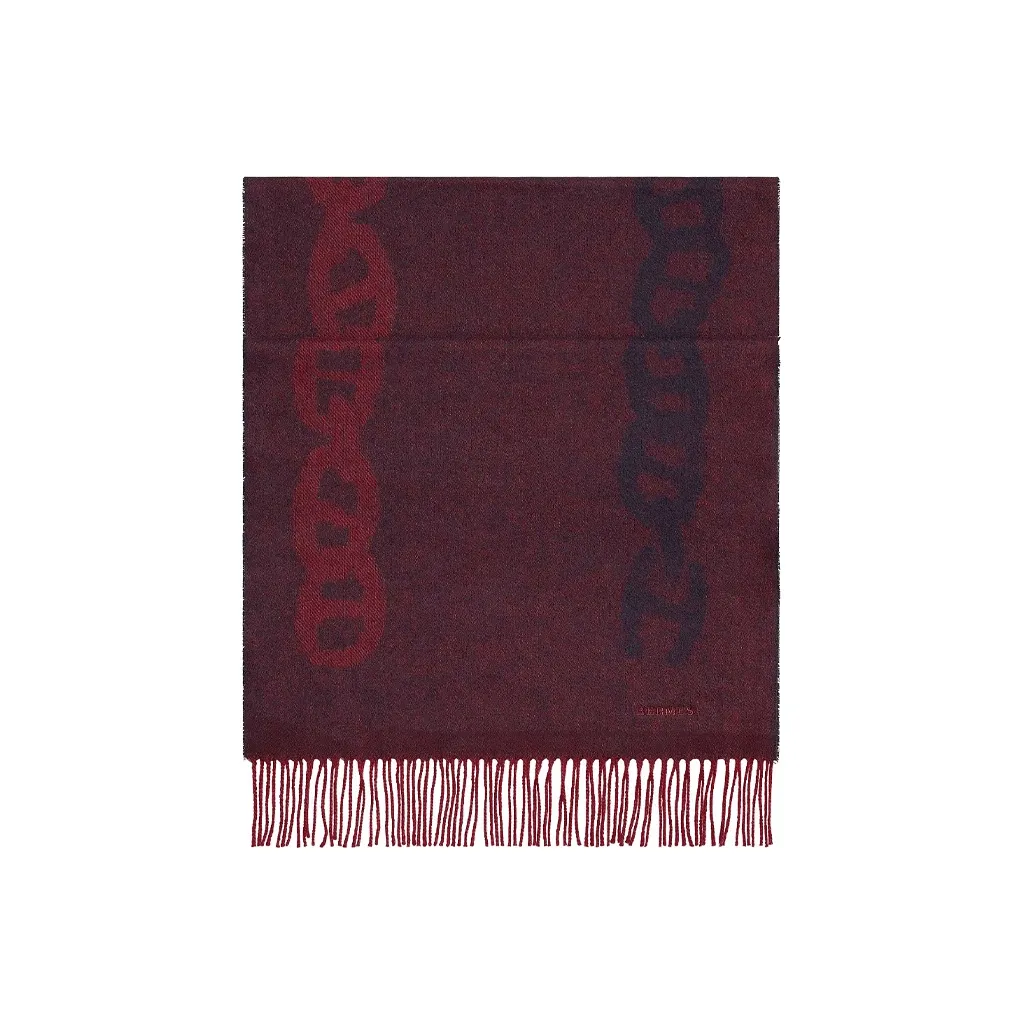 HERMES Knit Scarves Men's Red