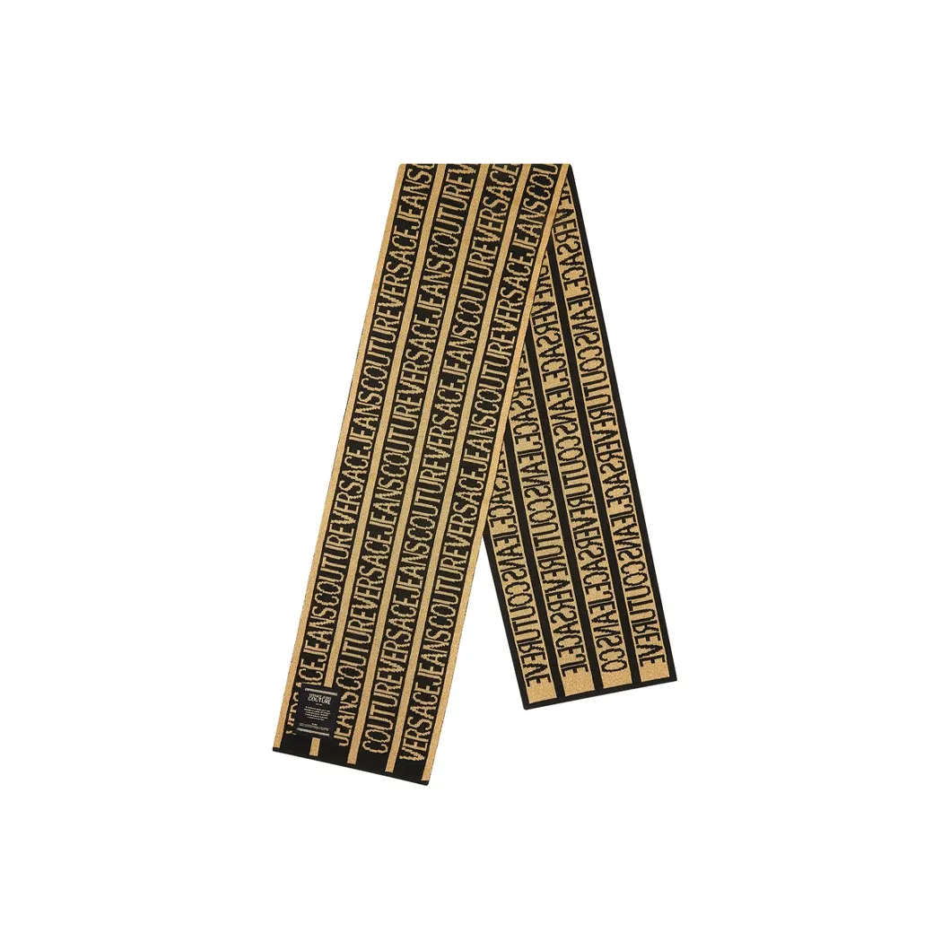 VERSACE JEANS COUTURE Knit Scarves Men's Black Print