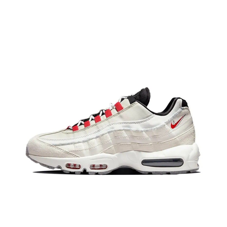 Nike Air Max 95 Running Shoes Men Low Top White/Red/Black