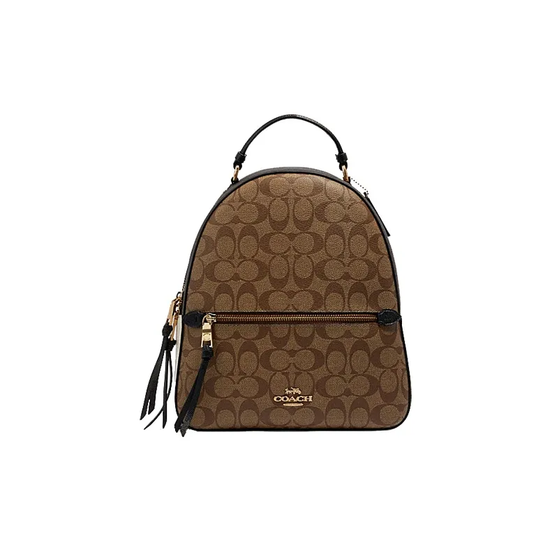 COACH Jordyn Canvas With Leather Backpack Large Size Women's Brown