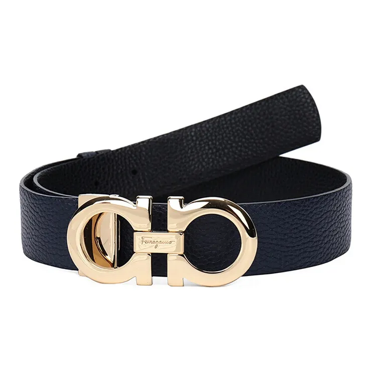 Ferragamo Gancini Textured Leather Belt