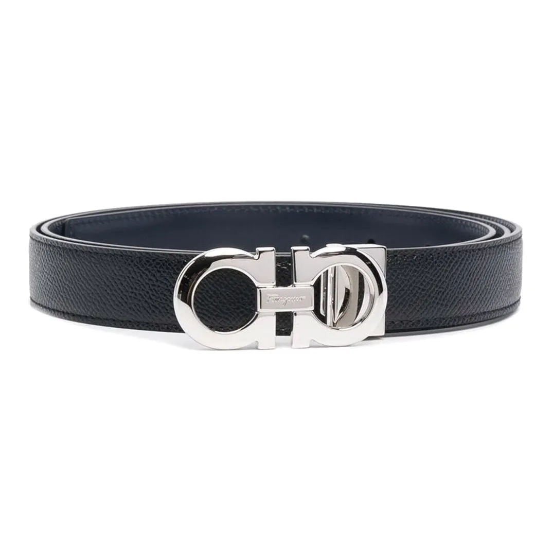 Ferragamo Leather Belts Men's Black/Blue