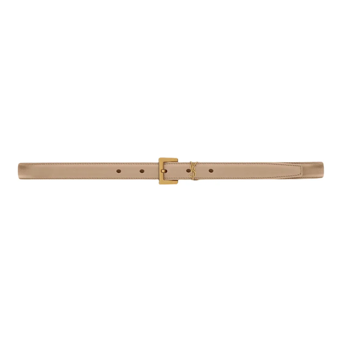 SAINT LAURENT Cassandre Thin Belt With Square Buckle In Box SAINT LAURENT Leather
