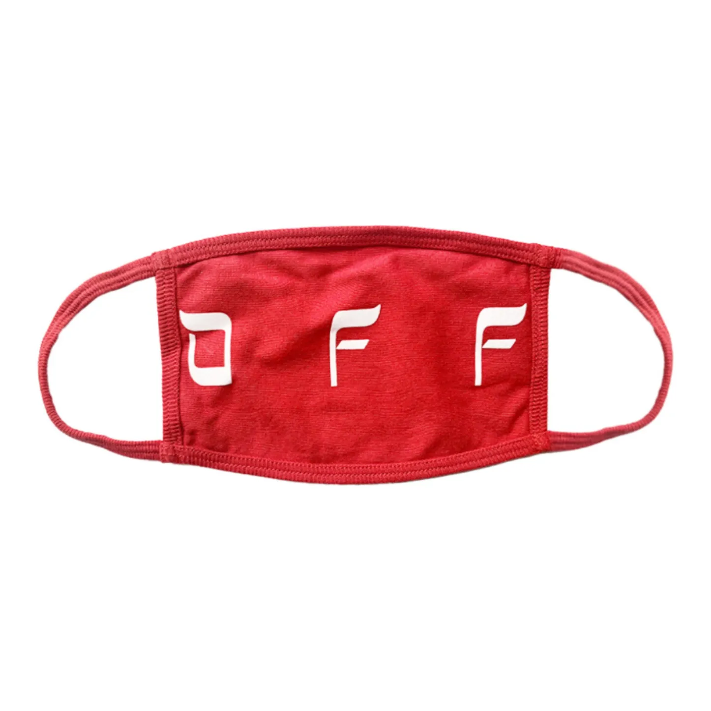 Off Белая хлопковая ткань Маска для лица Красная Унисекс