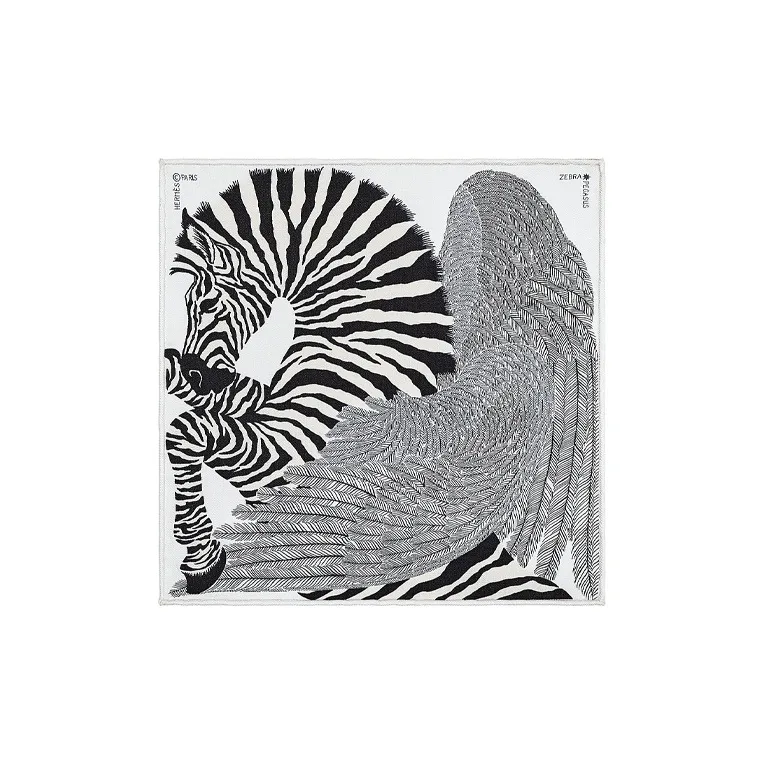 HERMES Шелковые шарфы Женские Черный Белый