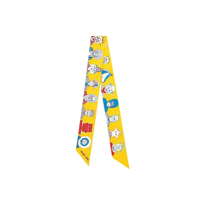 HERMES Small Silk Scarves Women's Yellow