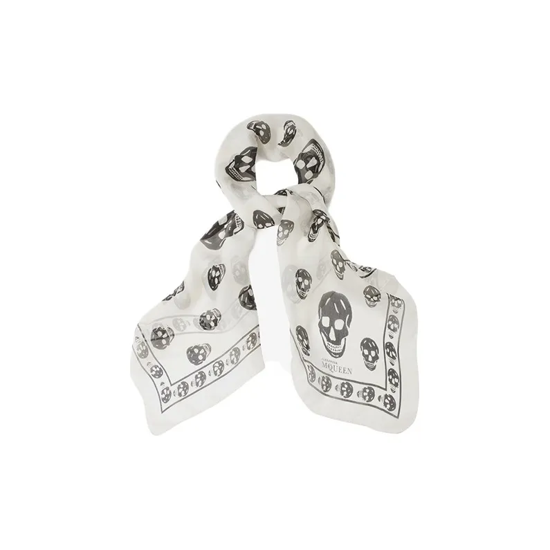 Alexander McQueen Шелковые шарфы Унисекс Белый