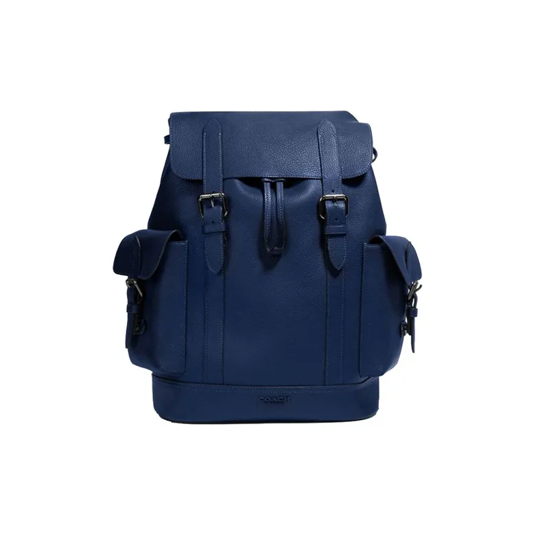COACH Hudson Leather Hiking Bag Backpack Medium Size Men's Cobalt Blue