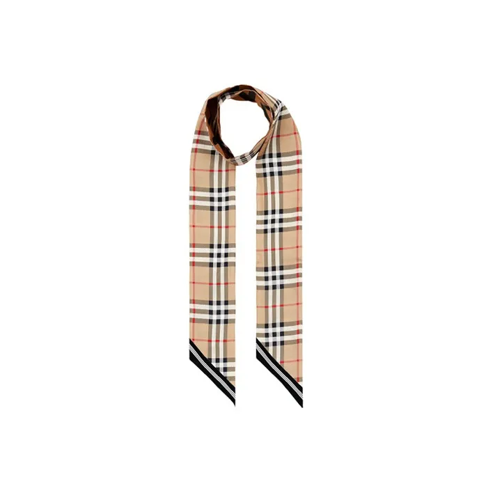 Burberry House Check Patterned Silk Scarf