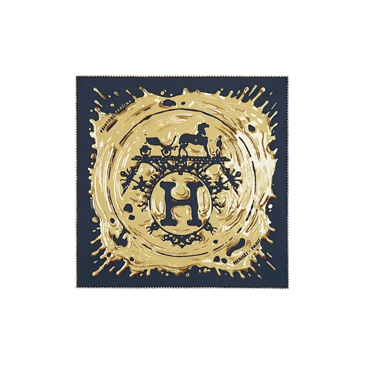 HERMES Silk Scarves Unisex Blue