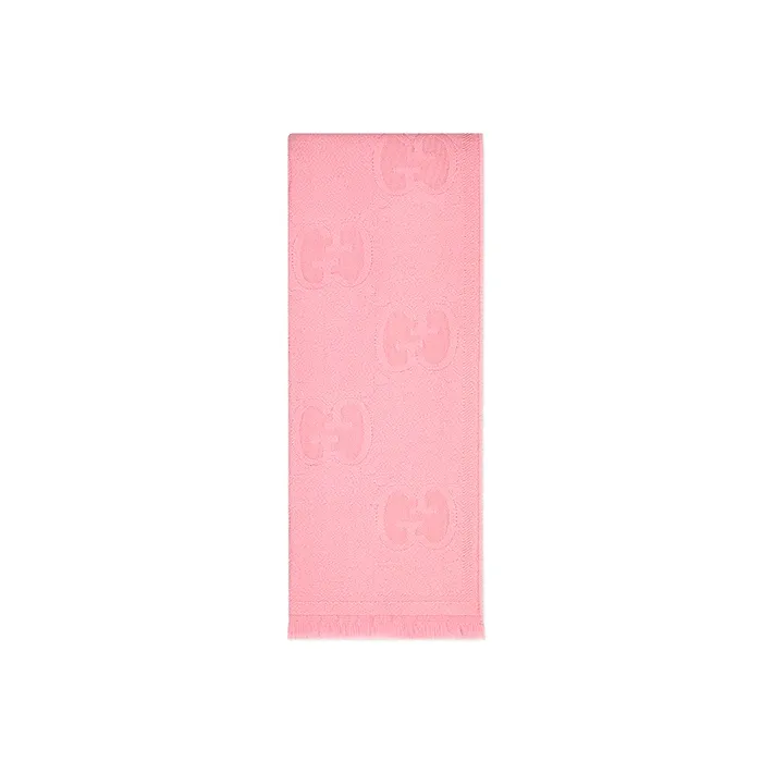GUCCI GG Wool Knit Scarves Unisex Pink
