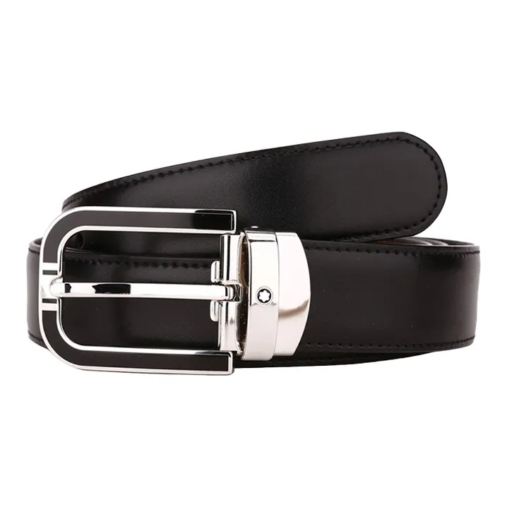 MONTBLANC Кожаные ремни Мужской Черный Коричневый 3 см