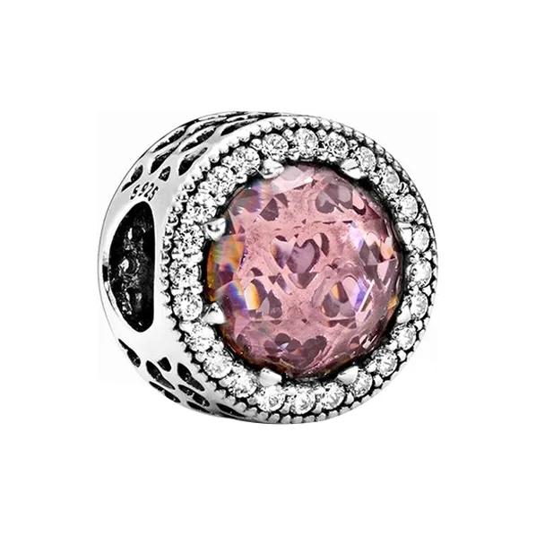 Pandora 925 Sterling Silver Charms / Pendants Women's Dark Pink