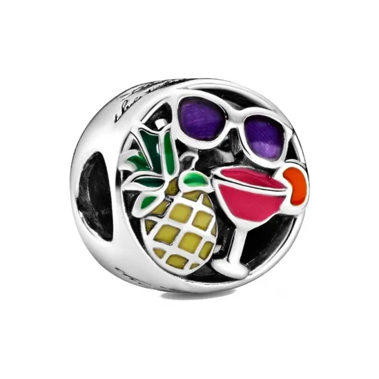 Pandora, стерлинговое серебро 925 пробы, эмаль, ювелирные аксессуары, многоцветные, женские