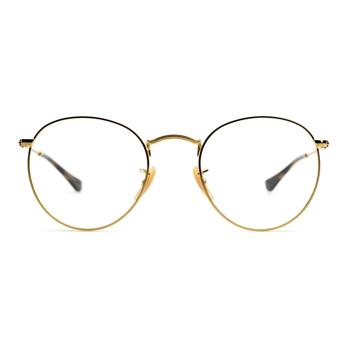 Очки RayBan с диоптриями золотые унисекс