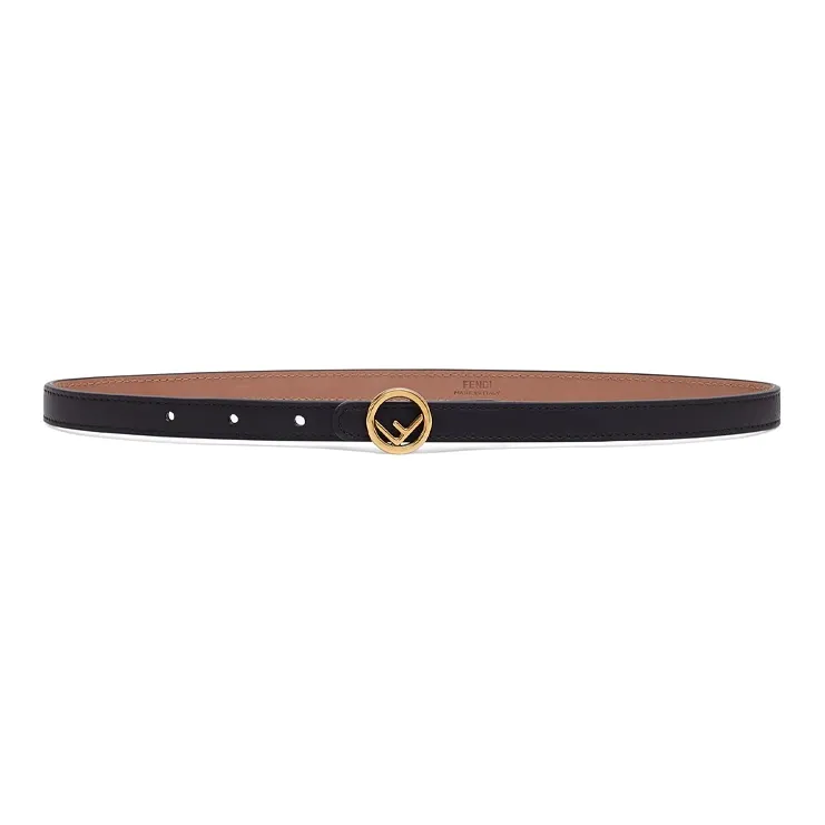 FENDI Cow Leather Belts Women's Black Width  1.5cm