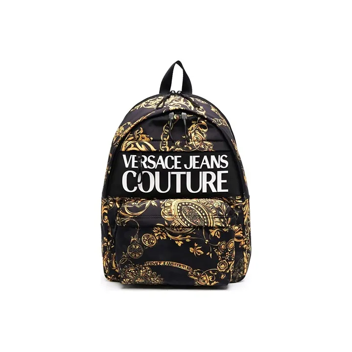 VERSACE JEANS COUTURE Полиамидный полиуретан рюкзак мужской черный золотой