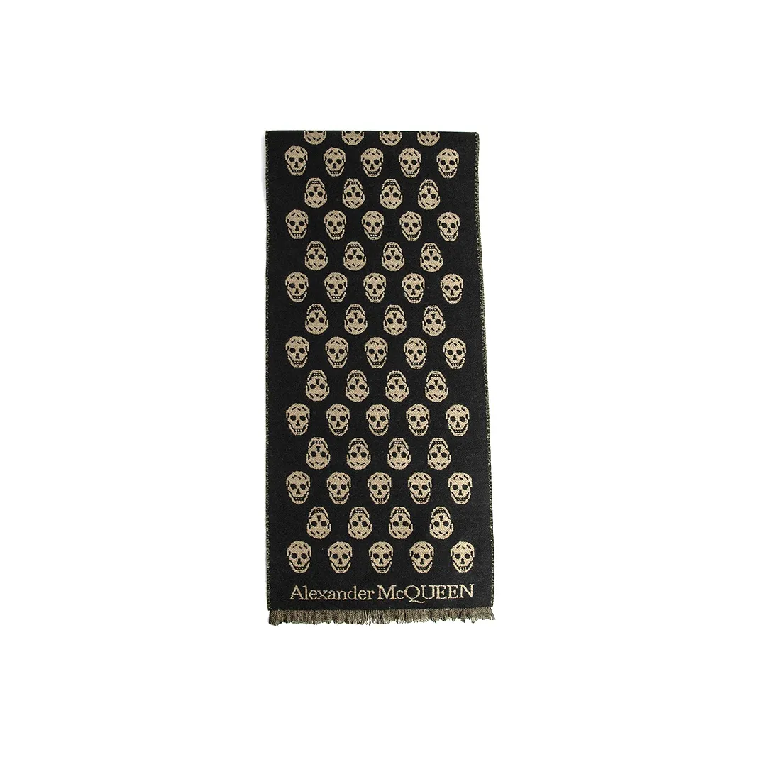 Alexander McQueen Biker Skull Jacquard Scarf