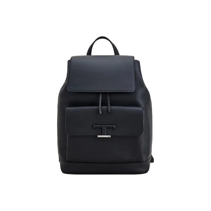 TOD'S Timeless Cow Leather Backpack Medium Size Men's Black