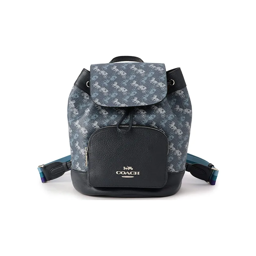 COACH Jes PVC Ведрообразная Сумка Рюкзак Средний Женский Синий Серый