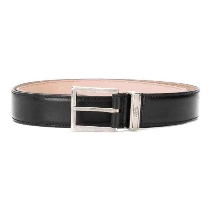 Alexander McQueen Leather Belts Men's Black Width  3cm
