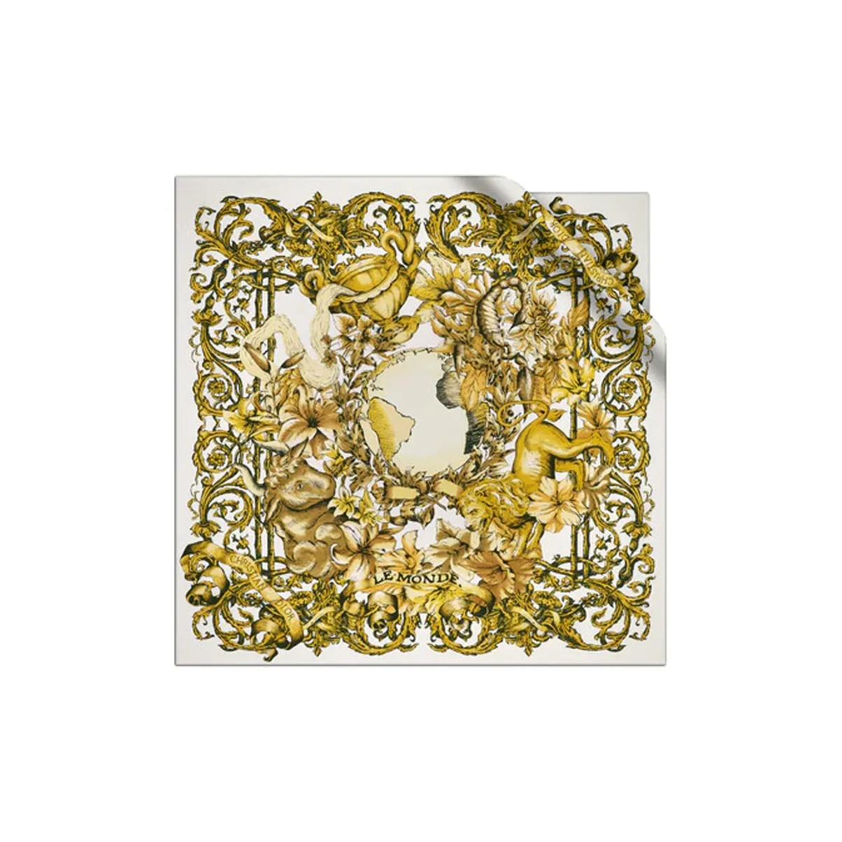 DIOR Silk Scarves Women's Gold