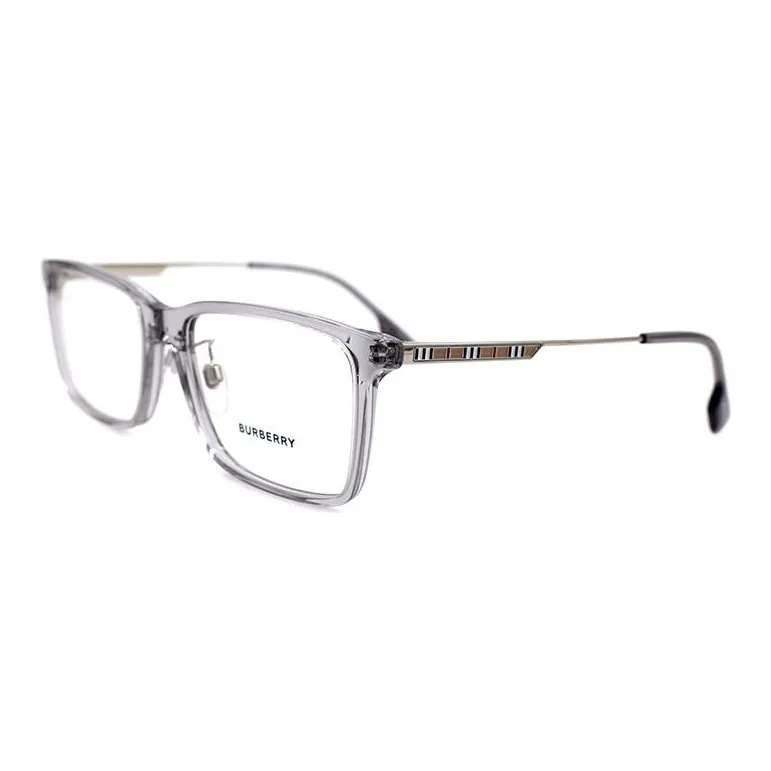 Burberry Plate Frame Rectangular Eyeglass Frames Men's Transparent Gray